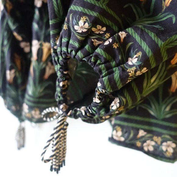 Farm Rio Black Flowers Arch Blouse XS 0 S SM Small top - Picture 7 of 16